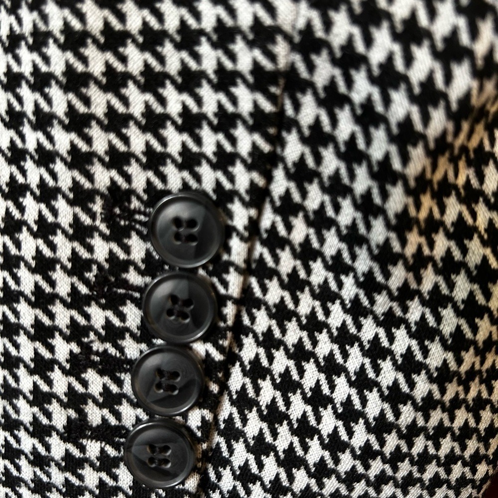 Chadwicks Womens Houndstooth Plaid Blazer Fitted Jacket Shoulder Pads Size 10 - Picture 8 of 9